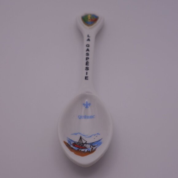 La Gaspesie Quebec Gaspe Que Ceramic Spoon Imported by JC Ricard Made in Taiwan - Picture 1 of 12